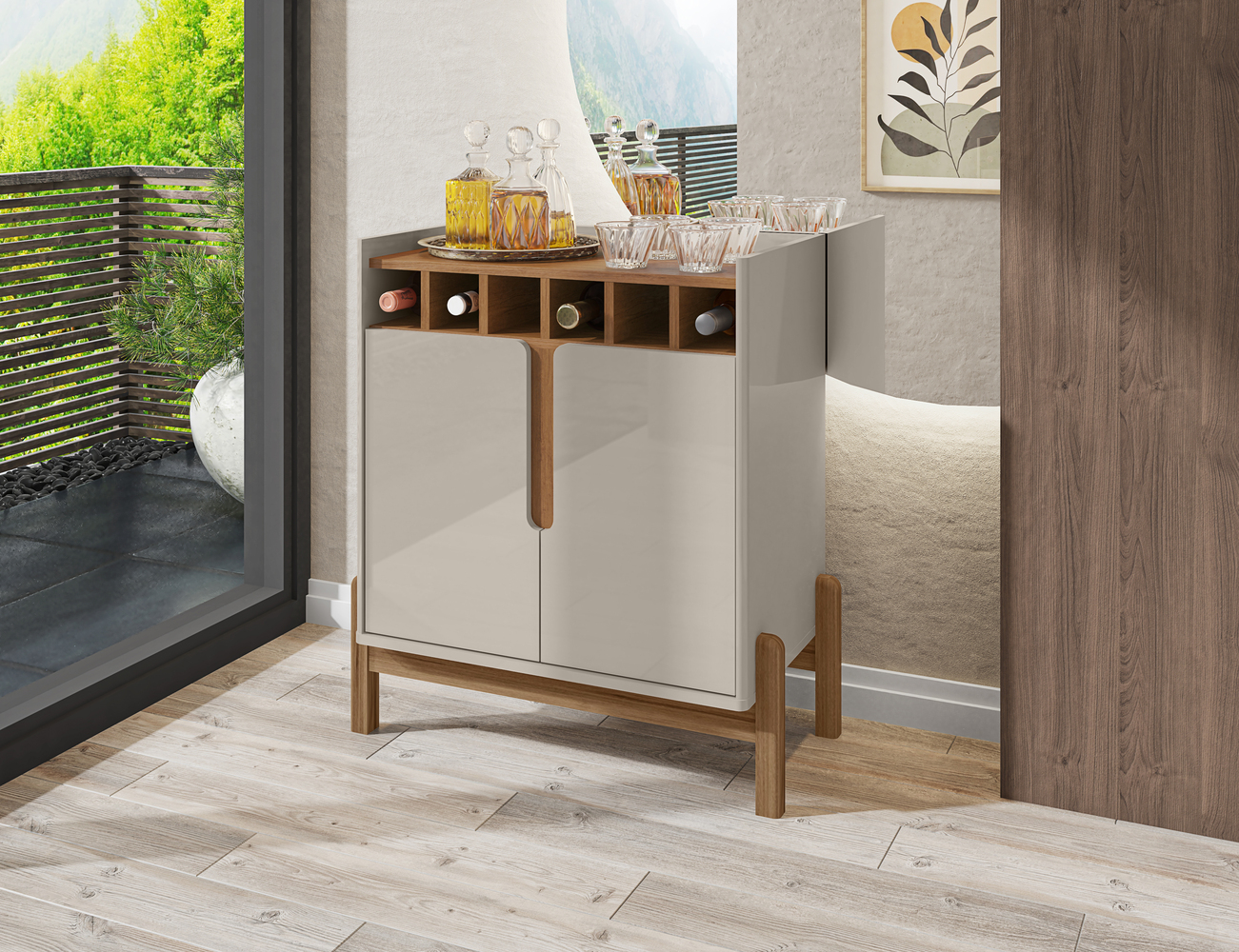 Conjunto Sala De Estar Completo Seville Off White Cedro