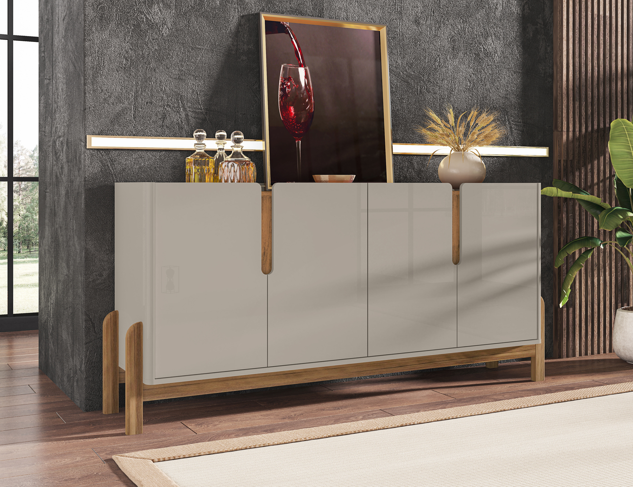 Conjunto Sala De Estar Completo Seville Off White Cedro