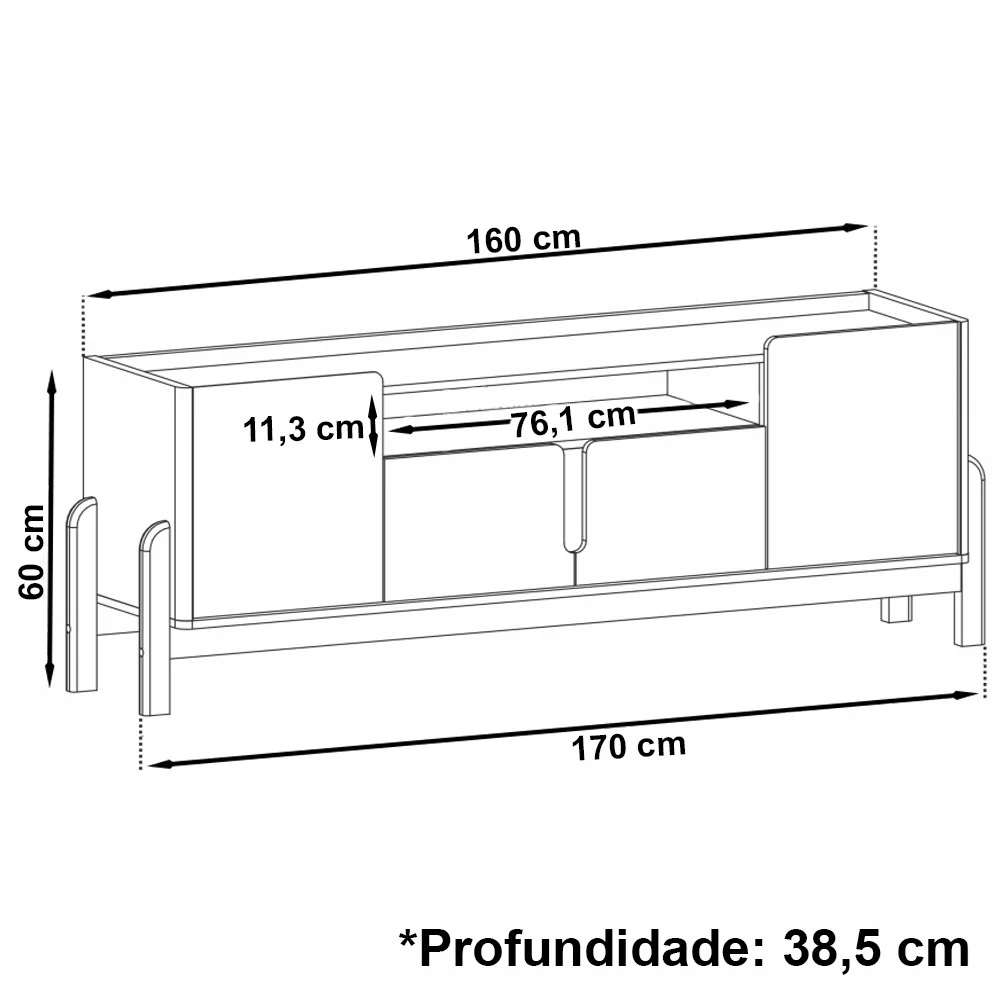 Cristaleira 050519 E Buffet 050518 Para Sala Branco Cedro DCASA