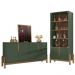 Cristaleira 050519 E Buffet 050518 Para Sala Verde Oliva Cedro DCASA