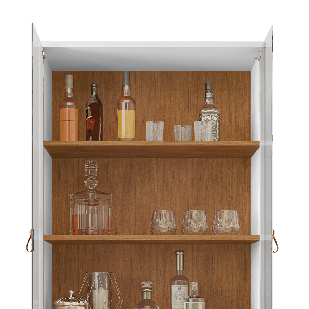 Cristaleira 4 Portas Para Sala De Estar 50519 Branco Cedro DCASA