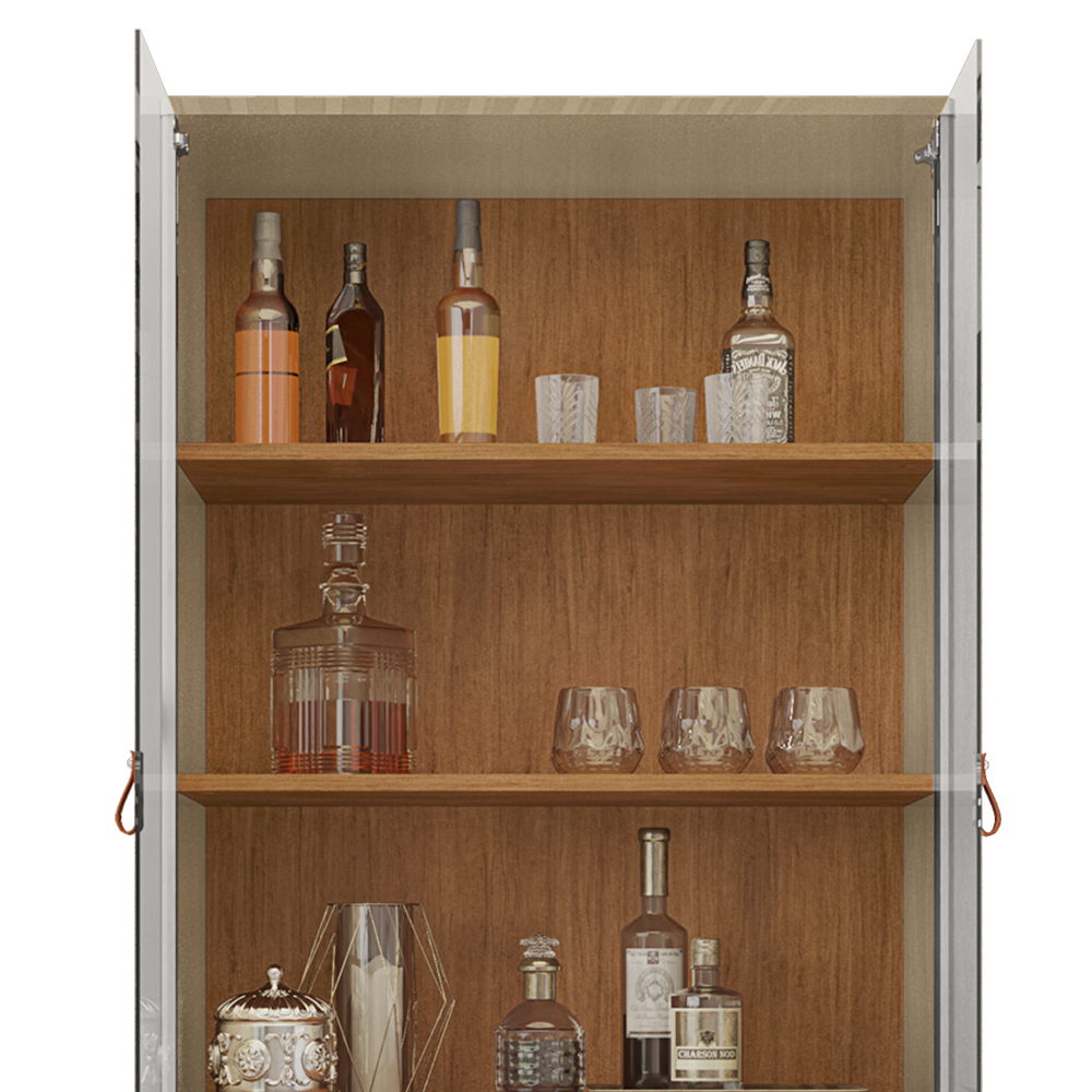 Cristaleira 4 Portas Para Sala De Estar 50519 Champagne Cedro DCASA