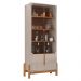 Cristaleira Lizz 4 Portas Off White/Cedro - Casa D
