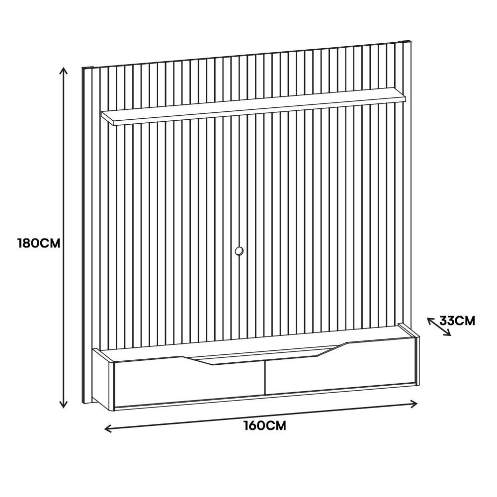 Home Suspenso Milão 160cm Cedro/Off White para TV até 60” - Casa D
