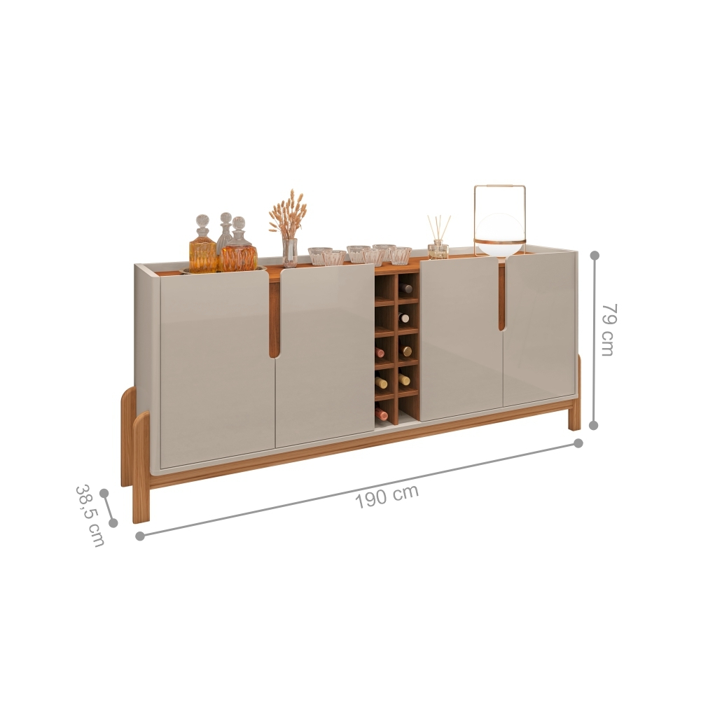 Jogo Buffet 1.9 e Bar Office Off White Cedro
