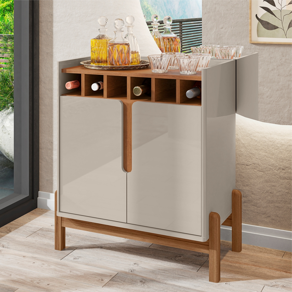 Jogo Buffet 1.9 e Bar Office Off White Cedro