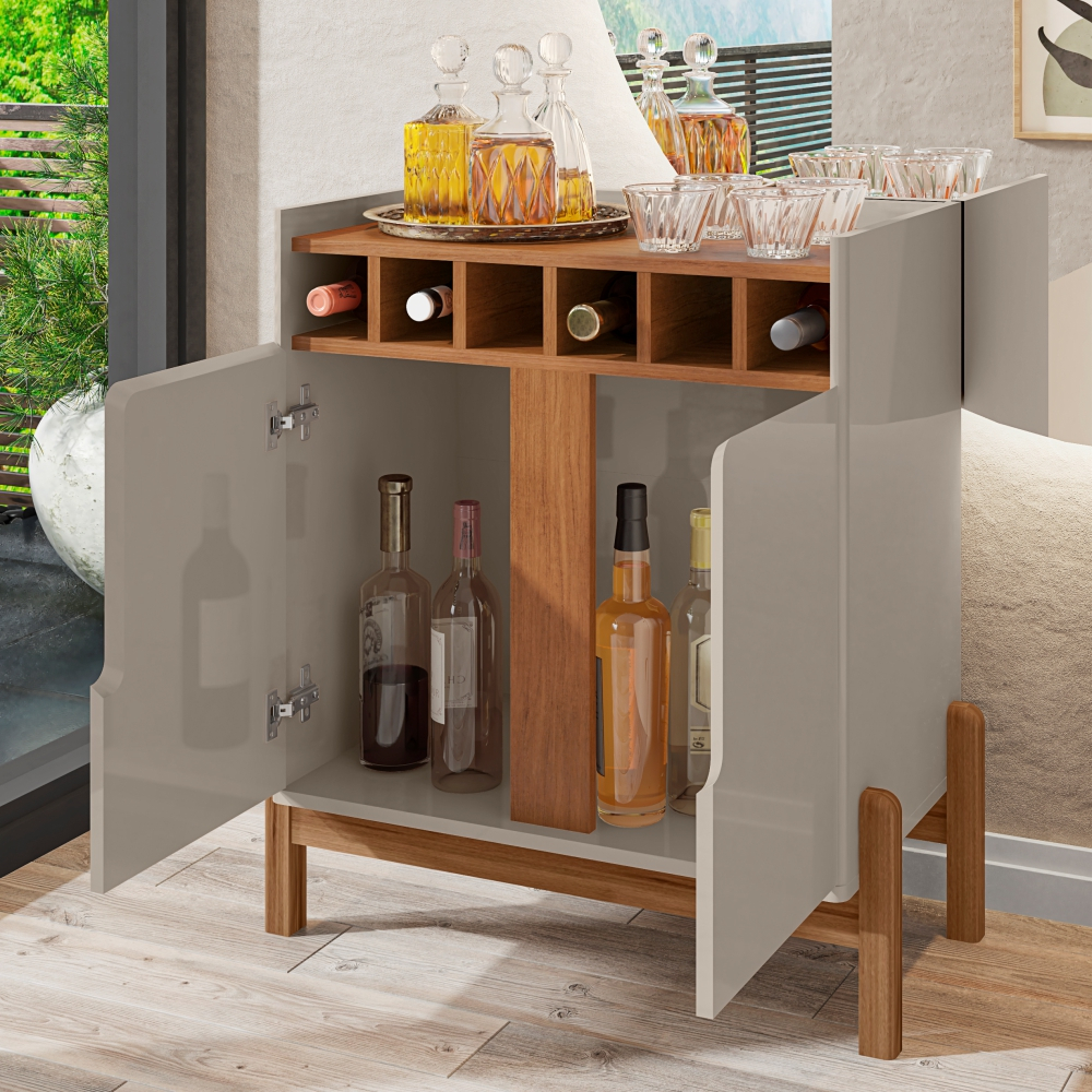 Jogo Buffet 1.9 e Bar Office Off White Cedro