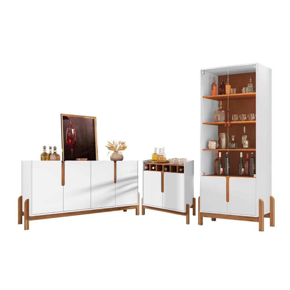 Jogo Sala De Estar Copenhagen Branco Cedro