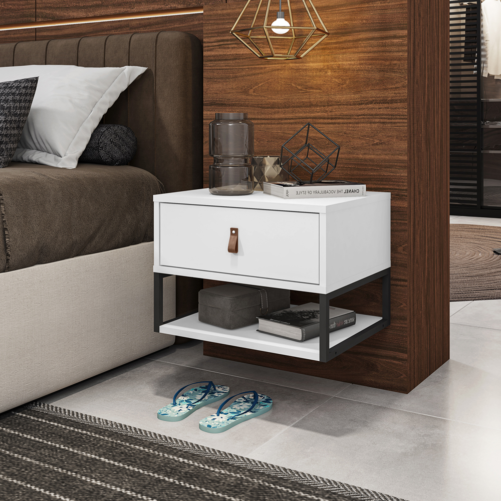 Mesa De Cabeceira Suspensa 1 Gaveta 004014 Branco DCASA