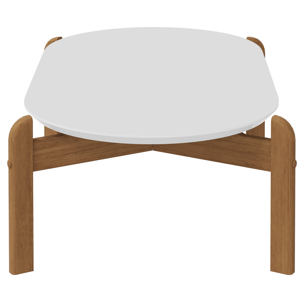 Mesa De Centro Oblonga Sala De Estar 06009 Branco Cedro DCASA