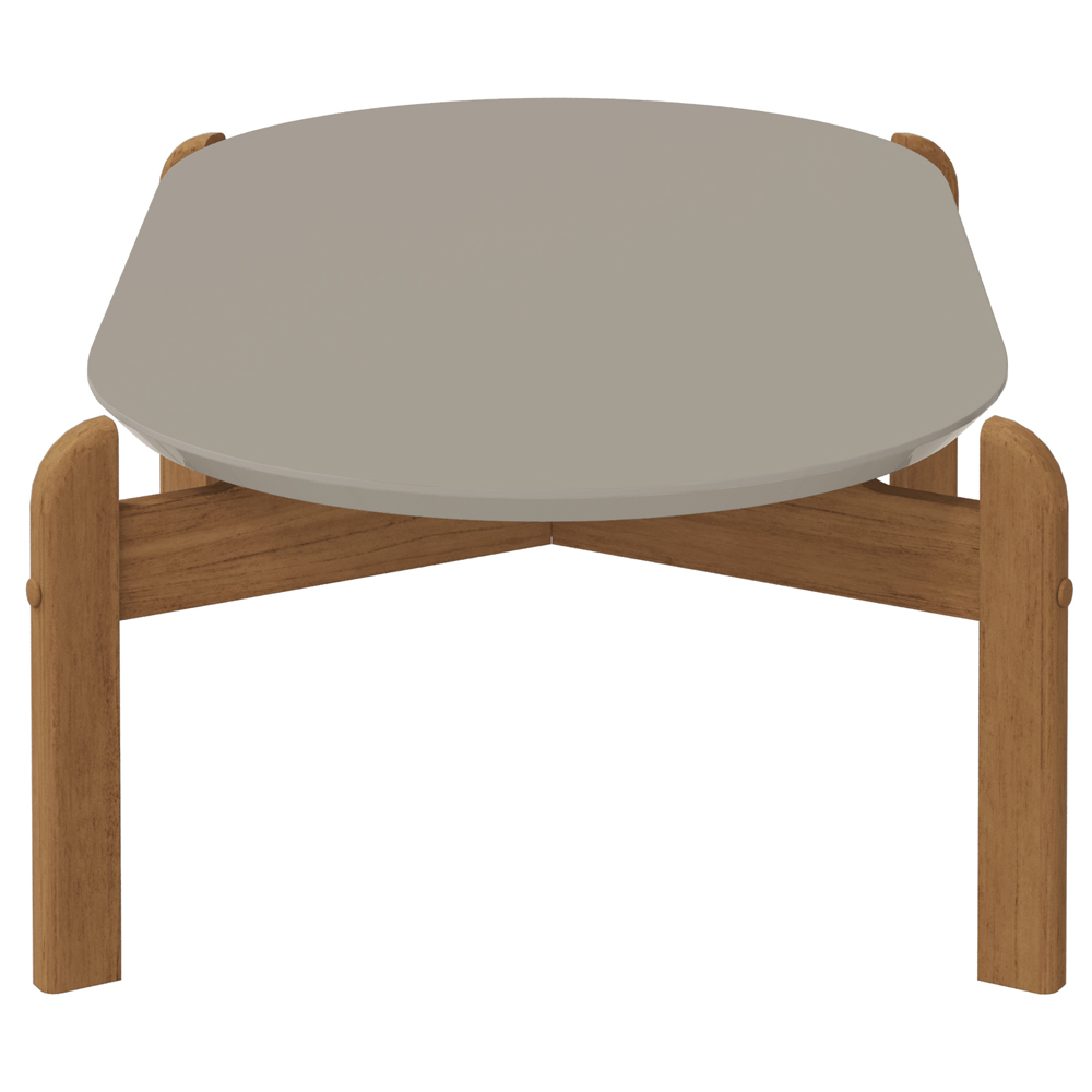Mesa De Centro Oblonga Sala De Estar 06009 Off White Cedro DCASA