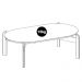 Mesa De Centro Oblonga Sala De Estar 06009 Off White Cedro DCASA
