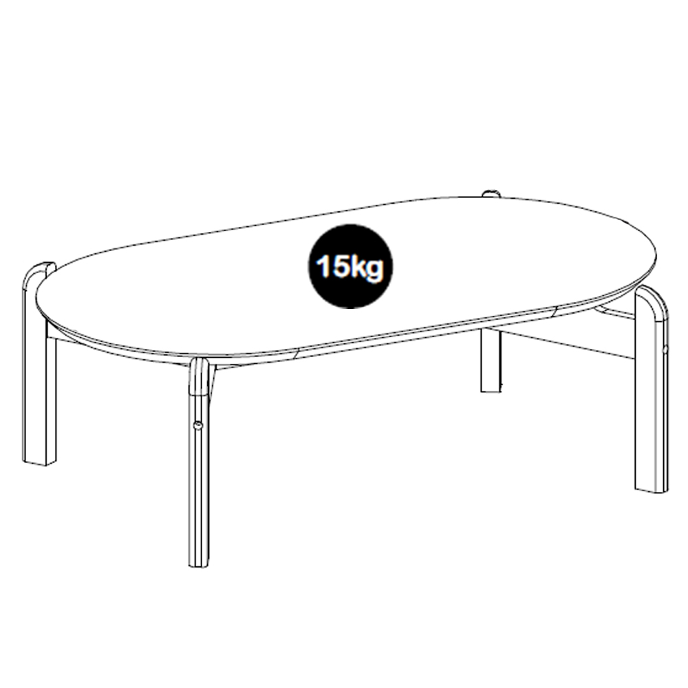 Mesa De Centro Oblonga Sala De Estar 06009 Off White Cedro DCASA