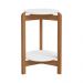 Mesa Lateral Sala Lizz com Pés de Madeira Maciça Branco/Cedro