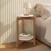 Mesa Lateral Sala Lizz com Pés de Madeira Maciça Branco/Cedro