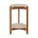 Mesa Lateral Sala Lizz com Pés de Madeira Maciça Off White/Cedro