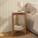 Mesa Lateral Sala Lizz com Pés de Madeira Maciça Off White/Cedro