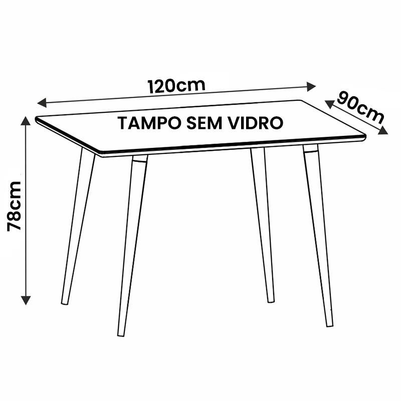 Mesa Sala Jantar Veneza 120x90cm Cinza Perola