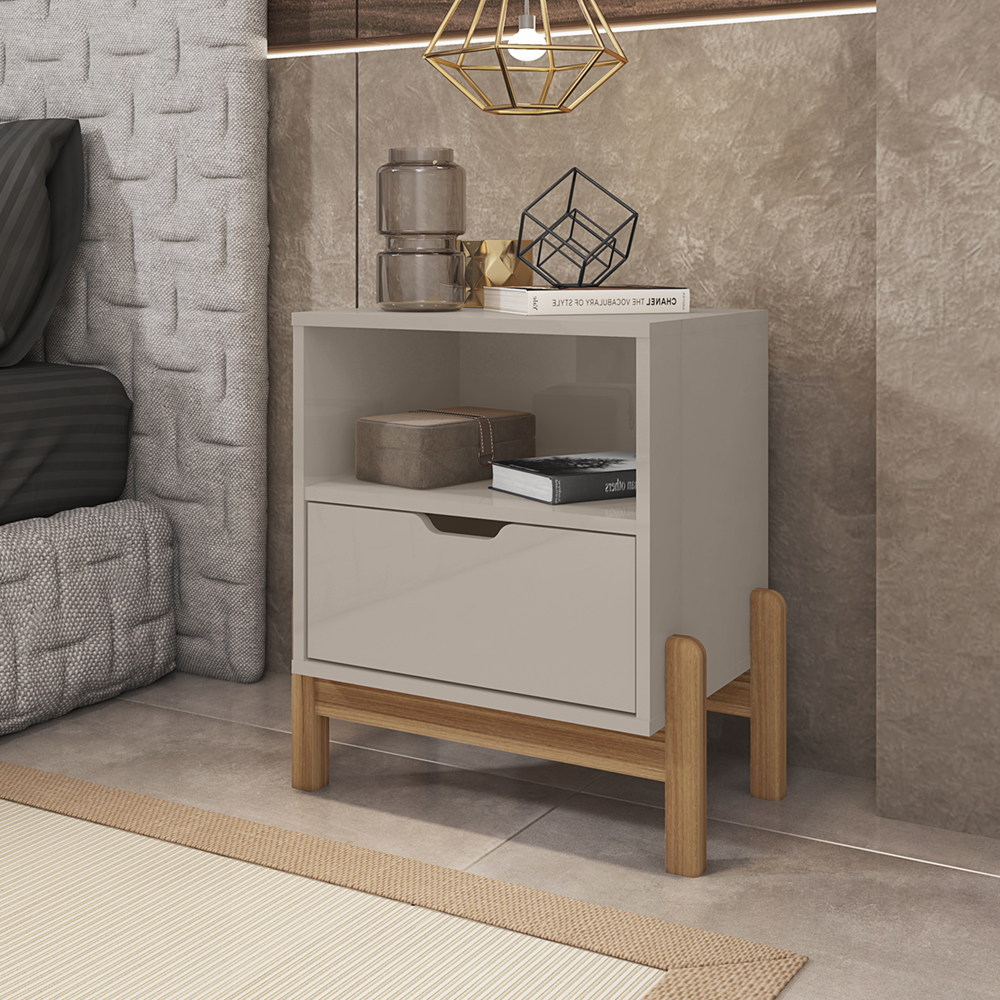 Mesa de Cabeceira 1 Gaveta 004015 Off White DCASA