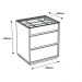 Mesa de Cabeceira 3 Gavetas Porta itens Belize Branco