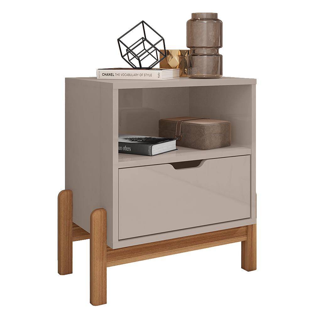 Mesa de Cabeceira Antares 1 Gaveta Off White - Casa D