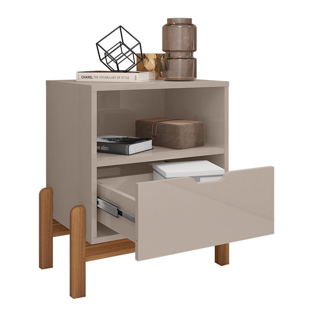 Mesa de Cabeceira Antares 1 Gaveta Off White - Casa D