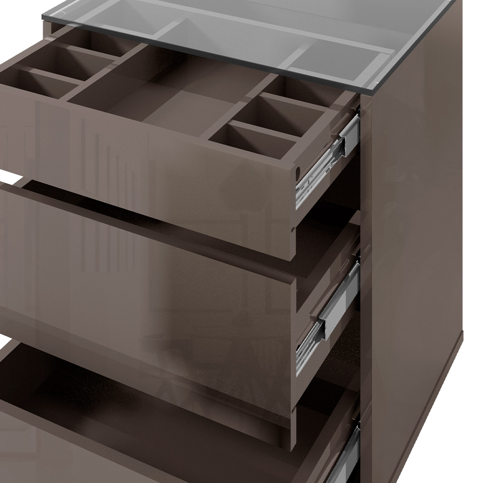Mesa de Cabeceira Belize 3 GV Cinza