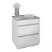 Mesa de Cabeceira Belize 3 Gavetas Branco - Casa D