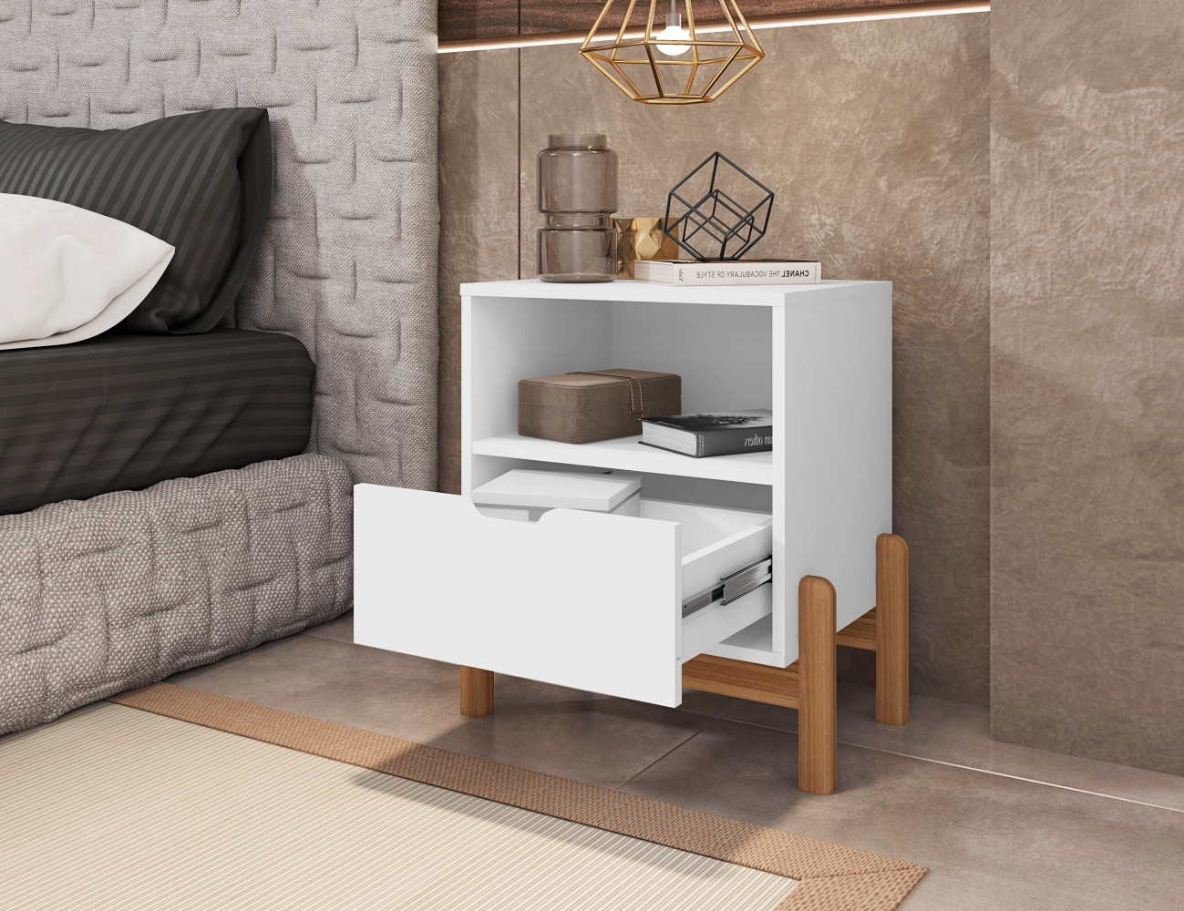Mesa de Cabeceira Nice Branco