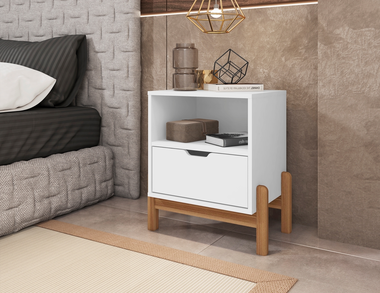 Mesa de Cabeceira Nice Branco