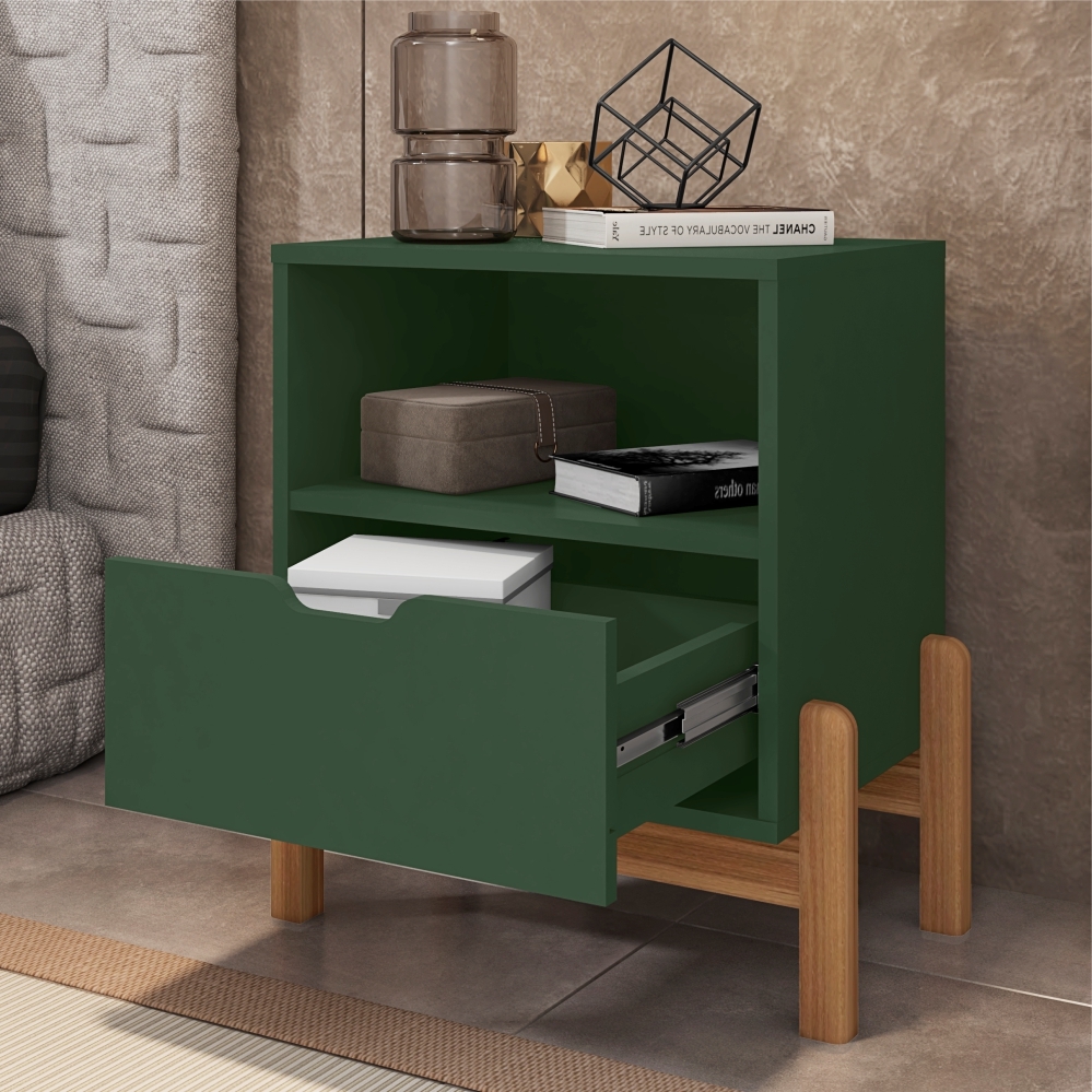 Mesa de Cabeceira Paris Verde Oliva