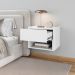 Mesa de Cabeceira Quarto Florença Suspensa com 1 Gaveta Branco