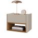 Mesa de Cabeceira Quarto Florença Suspensa com 1 Gaveta Off White/Cedro
