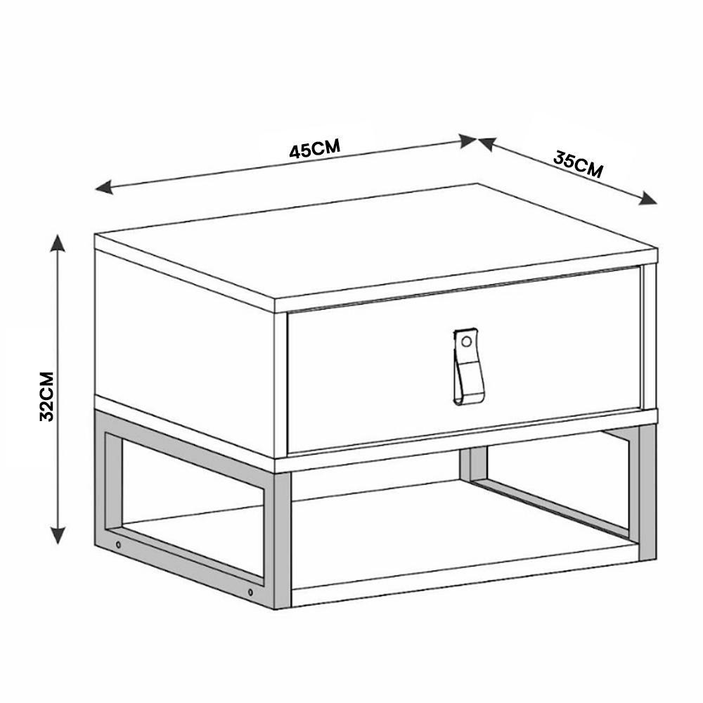 Mesa de Cabeceira Suspensa Sigma 1 Gaveta Branco - Casa D