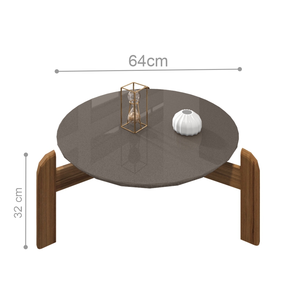 Mesa de Centro Julliane Pérola/Cedro