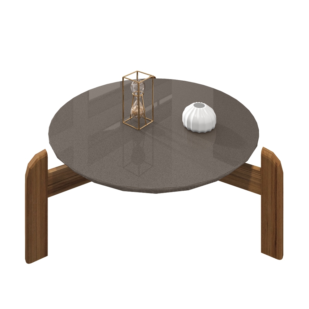 Mesa de Centro Julliane Pérola/Cedro