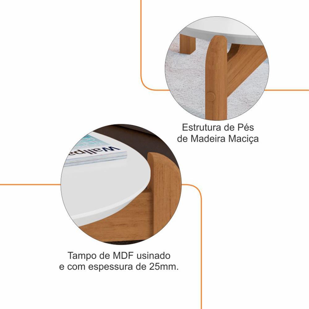 Mesa de Centro Lizz Oblonga Branco/Cedro - Casa D