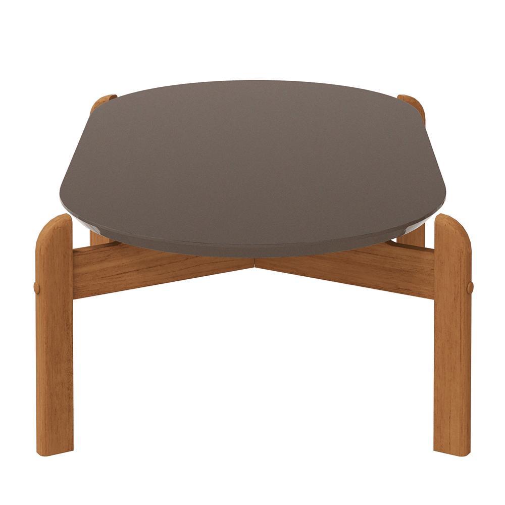 Mesa de Centro Lizz Oblonga Cinza Pérola/Cedro - Casa D