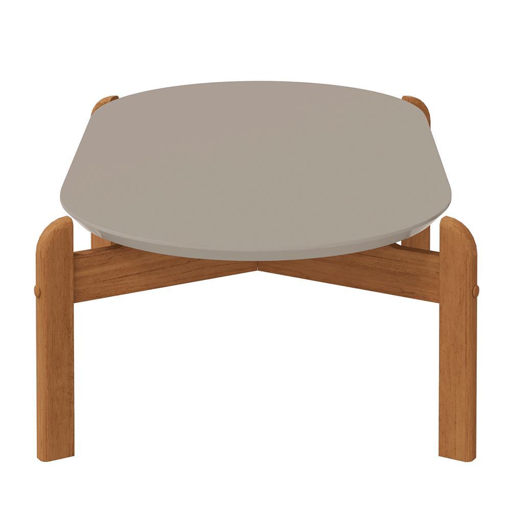 Mesa de Centro Lizz Oblonga Off White/Cedro - Casa D
