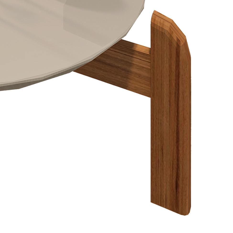 Mesa de Centro Lizz Off White e Cedro