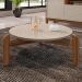 Mesa de Centro Lizz Redonda Off White/Cedro - Casa D