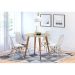 Mesa de Jantar Redonda com Tampo de Vidro Veneza Off White 90 cm