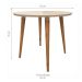 Mesa de Jantar Redonda com Tampo de Vidro Veneza Off White 90 cm