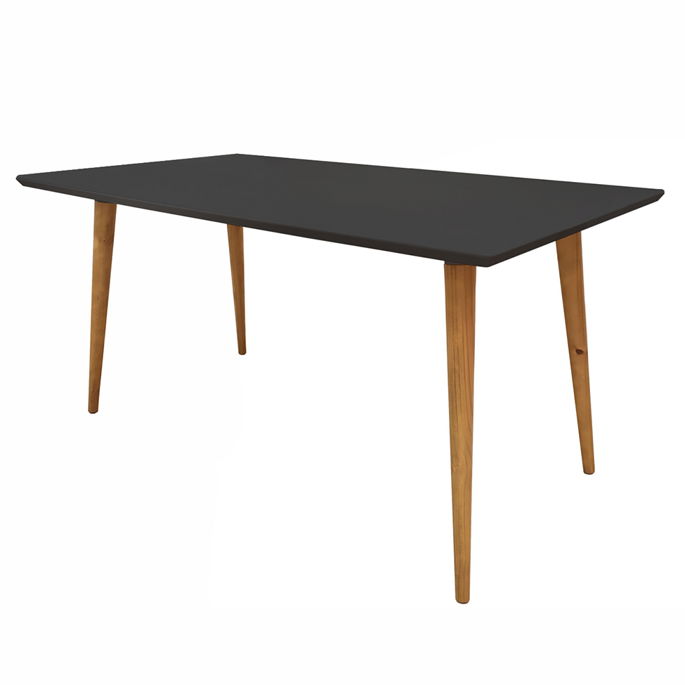 Mesa de Jantar Retangular Veneza Preta 160 cm