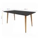 Mesa de Jantar Retangular Veneza Preta 160 cm