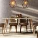 Mesa de Jantar Retangular com Tampo de Vidro Veneza Plus Off White e Noce 160 cm