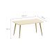 Mesa de Jantar Retangular com Tampo de Vidro Veneza Plus Off White e Noce 160 cm