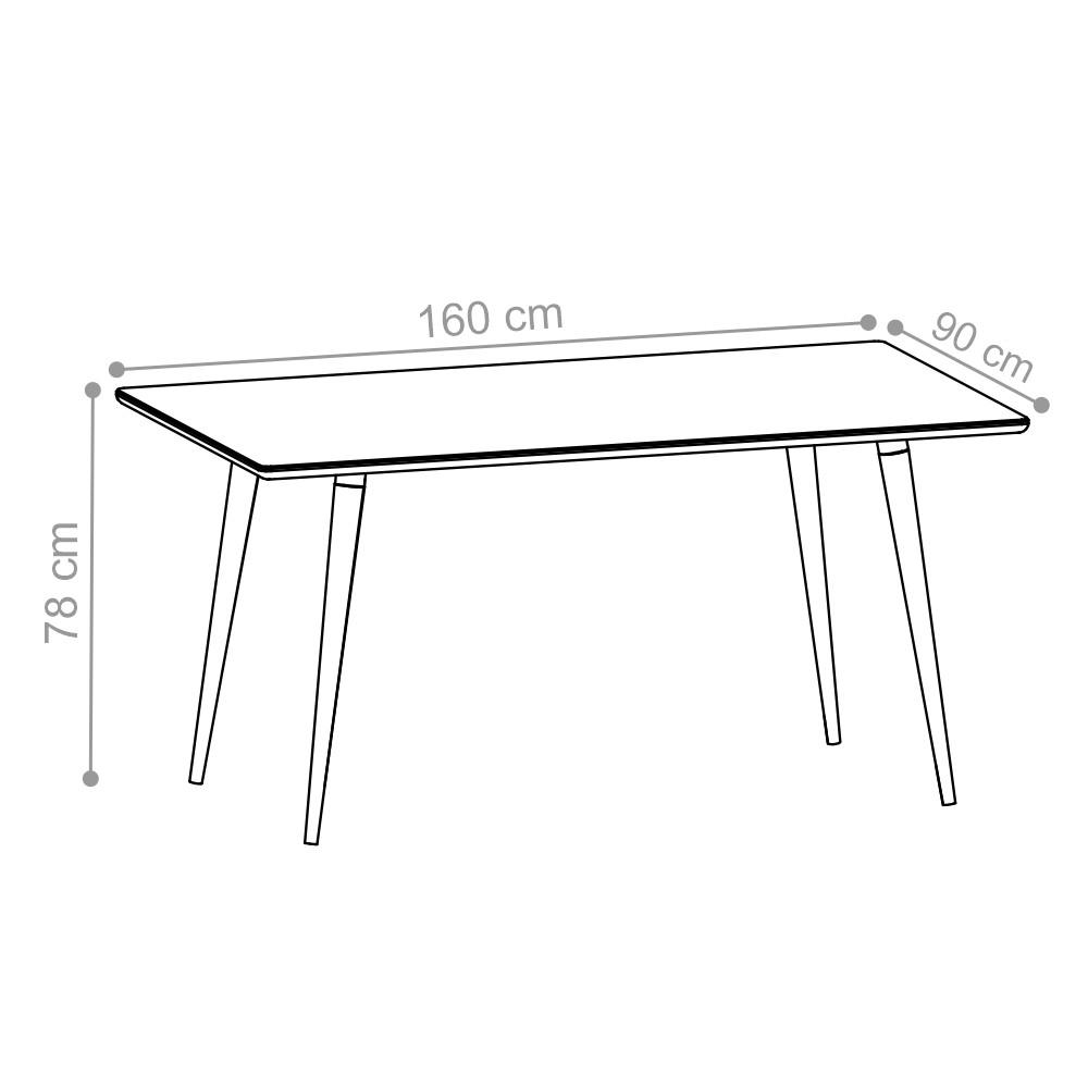 Mesa para Sala de Jantar 1.6 Kalel Off White Tampo em Vidro