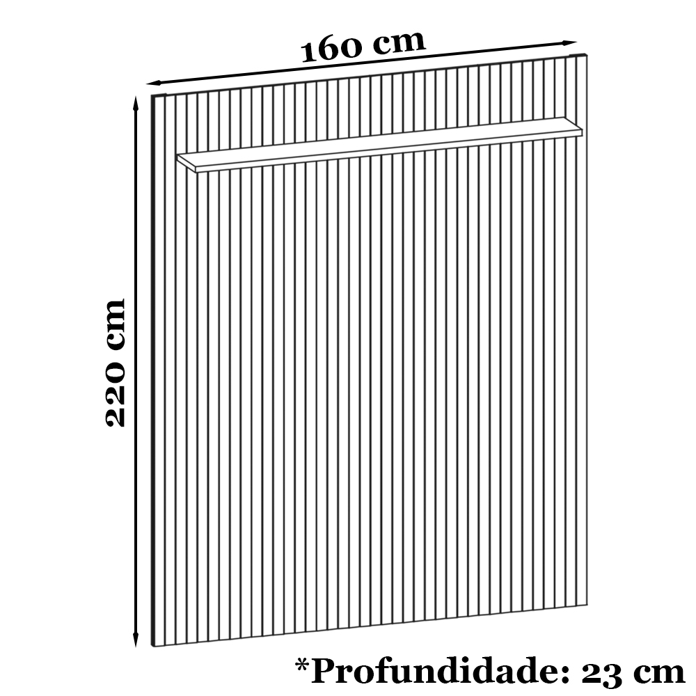 Painel Frisado Piso Teto 220x160 Cm Tv 60 Pol 008174 Cedro DCASA