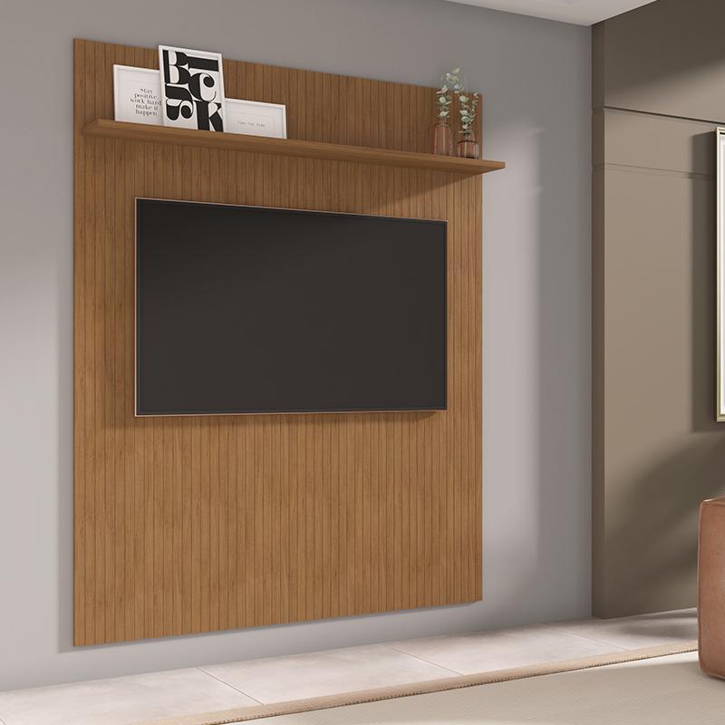 Painel Frisado Siena Sala para TV até 60 Polegadas 160 cm Cedro